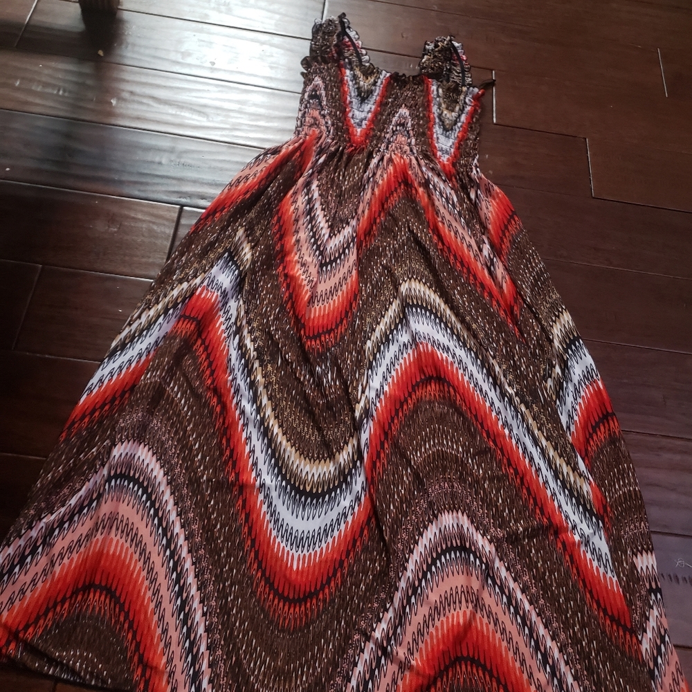 NWOT Brown White & Orange Sundress